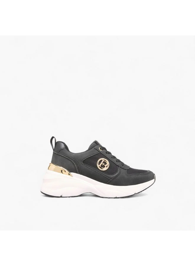 Women Logo Accent Sneakers with Lace-Up Closure