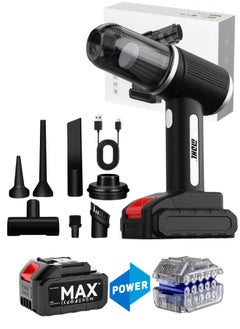 MDHL Car Vacuum Cleaner Cordless, portable vacuum car vacuum cleaner portable 9000pa Electric wireless mini vacuum cleaner with 2 Speeds Adjustable, 6000mAh rechargeable Battery Dust Collector for Car vacuum cleaner small Home Office  - Image 1