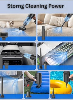 MDHL Car Vacuum Cleaner Cordless, portable vacuum car vacuum cleaner portable 9000pa Electric wireless mini vacuum cleaner with 2 Speeds Adjustable, 6000mAh rechargeable Battery Dust Collector for Car vacuum cleaner small Home Office  - Image 4