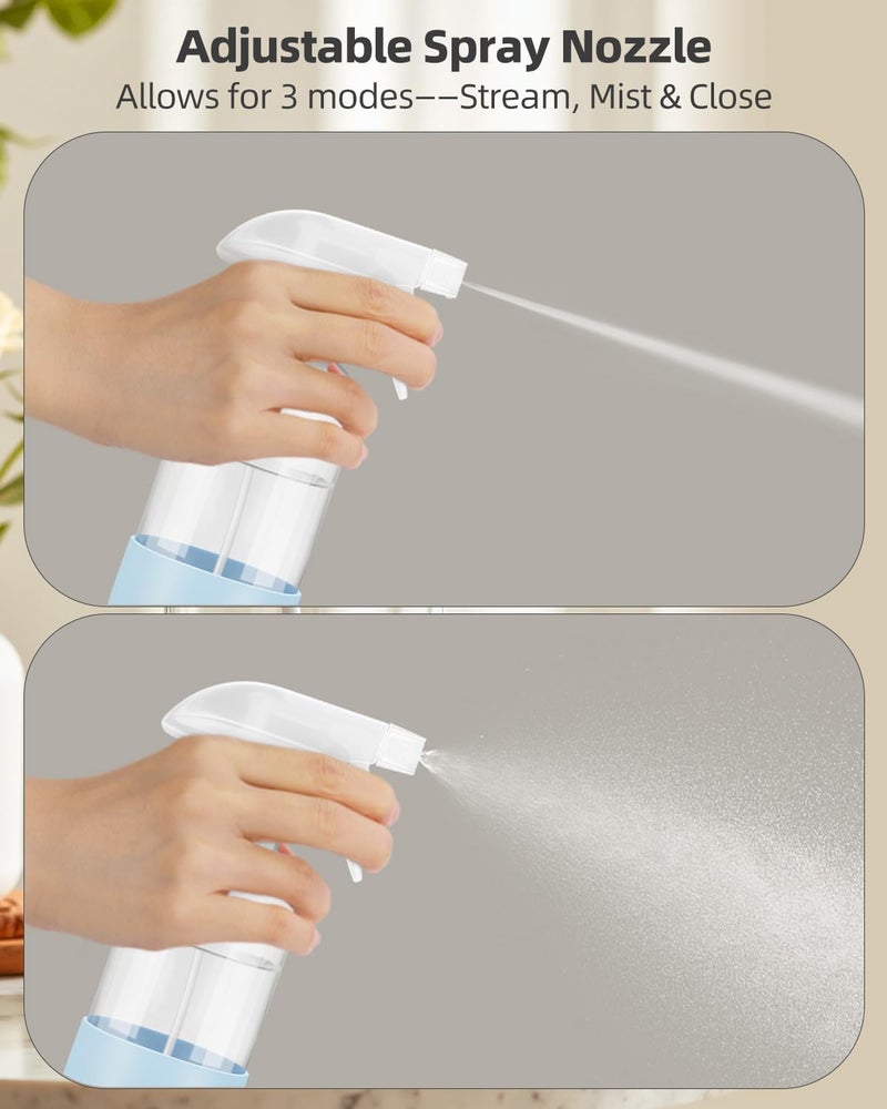 Worldgsb 2 Pack Glass Spray Bottles 8 oz, Empty Refillable Containers with Silicone Sleeve Protection, Glass Spray Bottles for Cleaning Solutions, Hair and Plants with Adjustable Nozzles Blue&Grey - Image 3