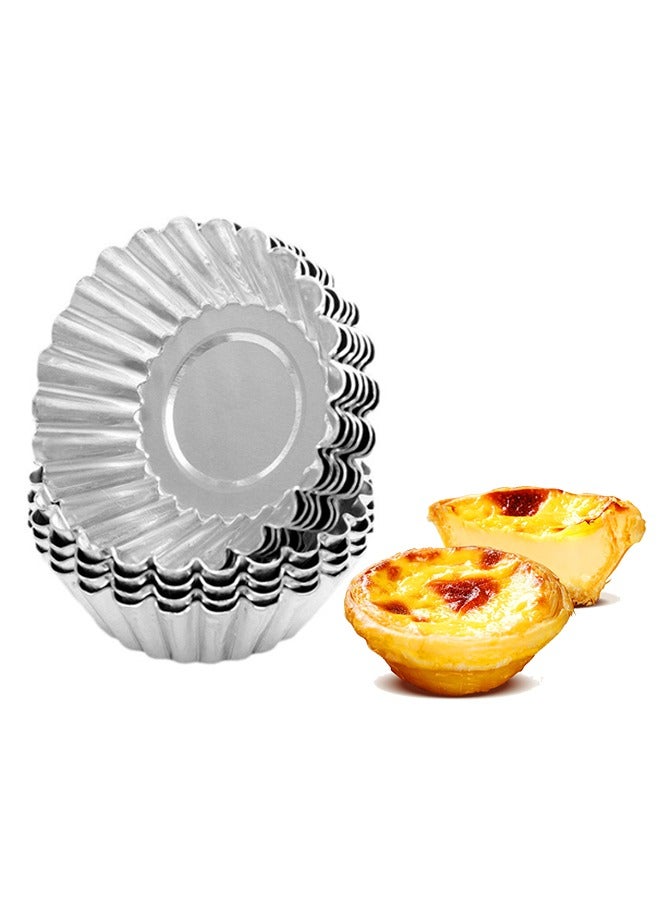 10PCS Egg Tart Molds Tart Pan, Mini Tart Tins Aluminium Mini Tart Pans for Baking  - Image 1