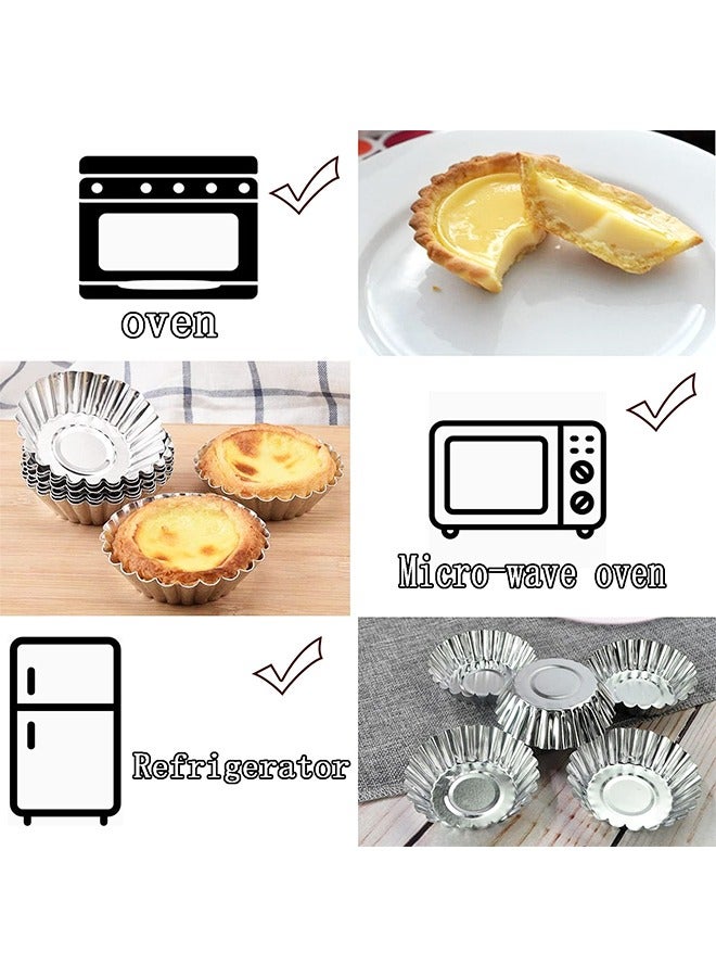 10PCS Egg Tart Molds Tart Pan, Mini Tart Tins Aluminium Mini Tart Pans for Baking  - Image 4