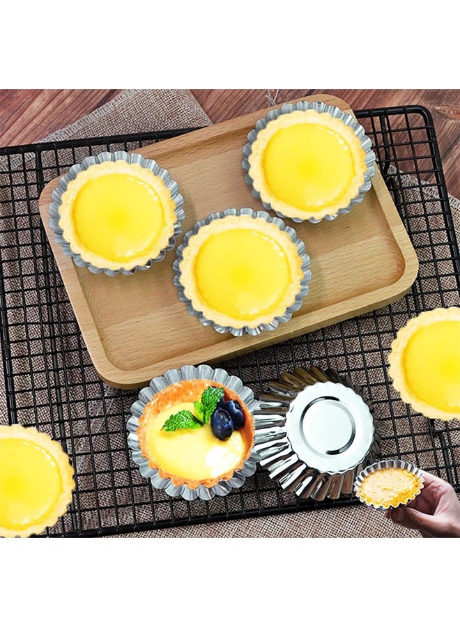 10PCS Egg Tart Molds Tart Pan, Mini Tart Tins Aluminium Mini Tart Pans for Baking  - Image 5