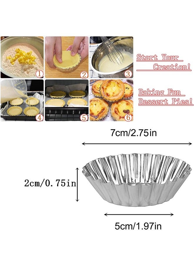 10PCS Egg Tart Molds Tart Pan, Mini Tart Tins Aluminium Mini Tart Pans for Baking  - Image 2