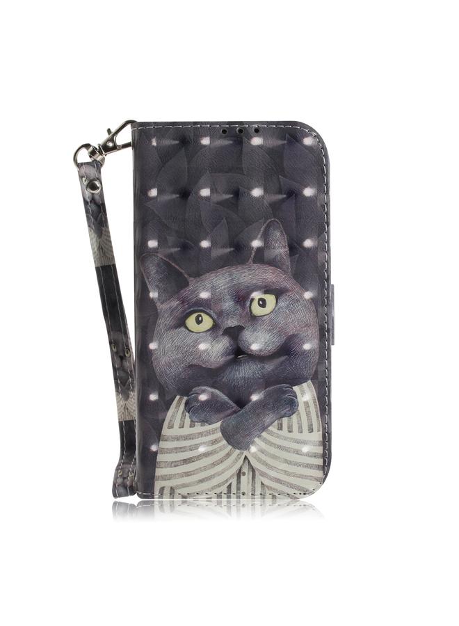 زبون جراب لهاتف Huawei nova 12i 4G Global 3D ملون أفقي قابل للطي من الجلد - Image 2