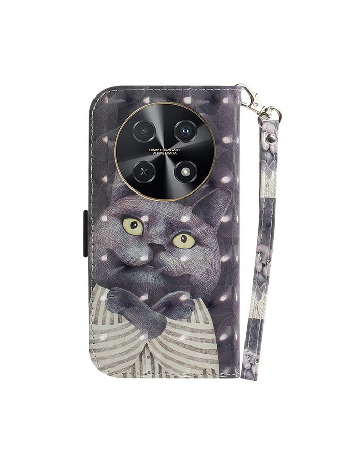 زبون جراب لهاتف Huawei nova 12i 4G Global 3D ملون أفقي قابل للطي من الجلد - Image 3