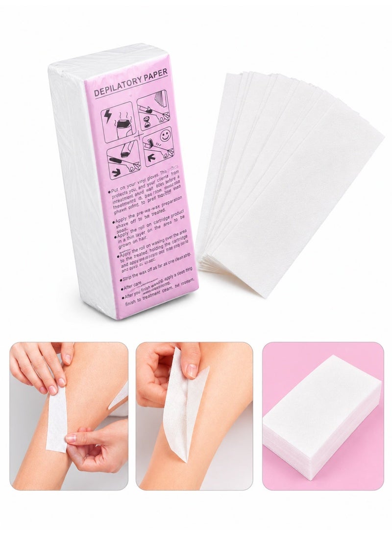 ORiTi 100-Piece Depilatory Hair Removal Wax Paper Set White 30grams - Image 1