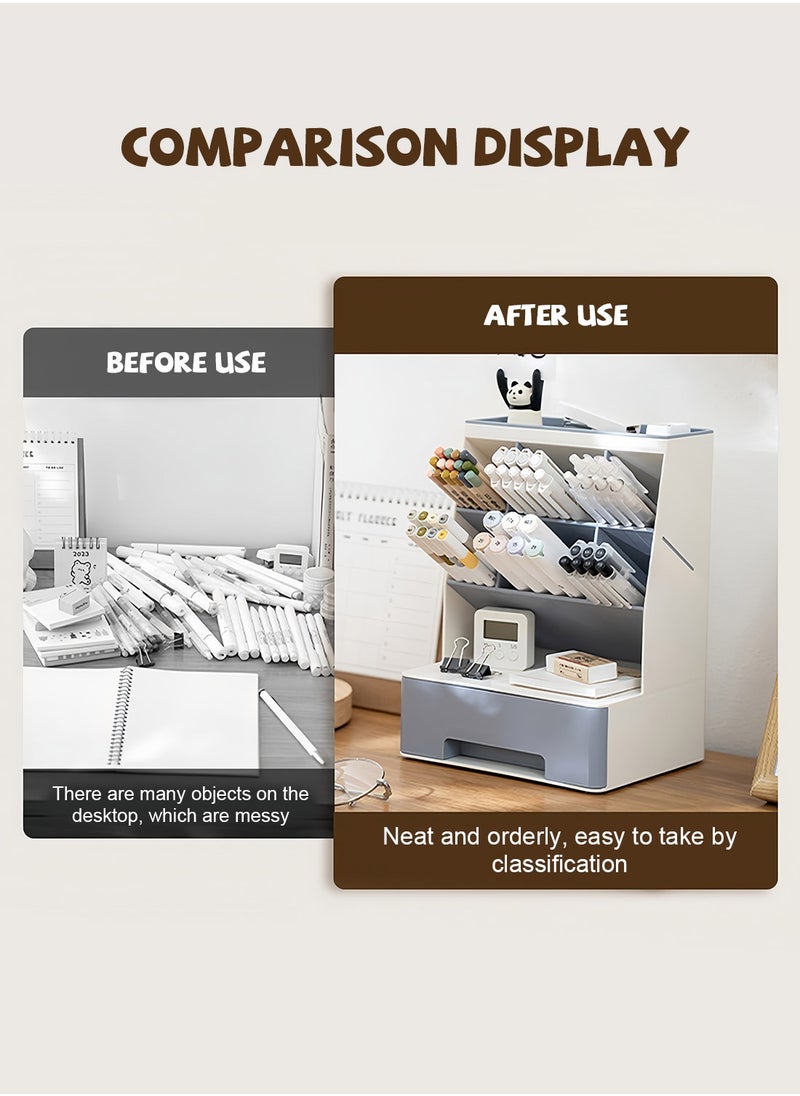 Kidle Office Storage Supplies Desk Organizer, Desk Organizer, Multifunctional Pen Holder, Storage Rack for School, Home, Office and Art Supplies  - Image 4
