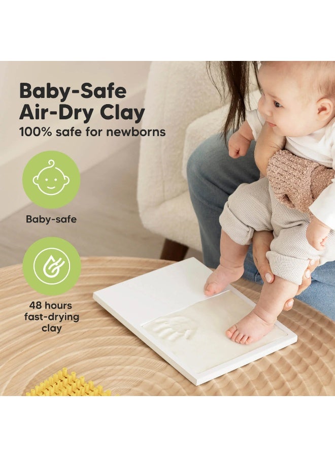 KeaBabies Baby Handprint & Footprint Frame, Nursery Décor, Ash Wood - Image 2