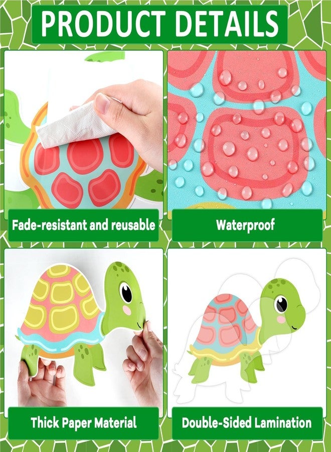 Justforjoyful مجموعة لوحة إعلانات على شكل سلحفاة بحرية من Justforjoyful، لوحة إعلانات صفية بتصميم سلحفاة بحرية مقصوصة، ديكور صيفي تحت الماء، إطار حيواني، ديكور حائط على شكل سلحفاة بحرية، لوازم مدرسية تعليمية - Image 3