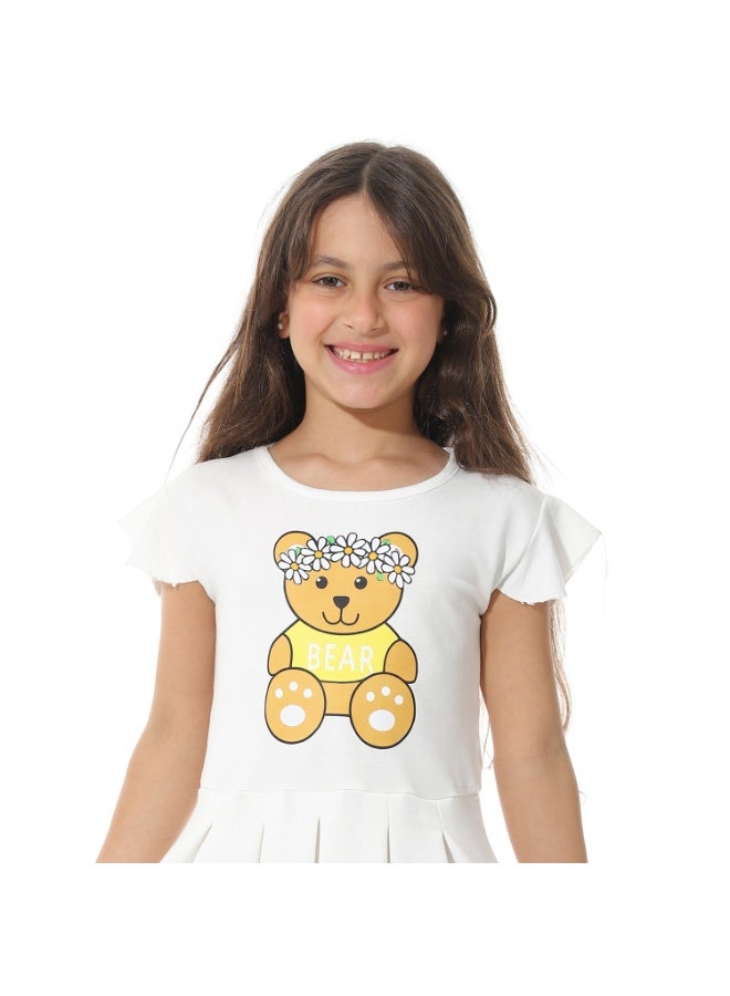 Red Circle Front Printed Dress g02 - Image 4