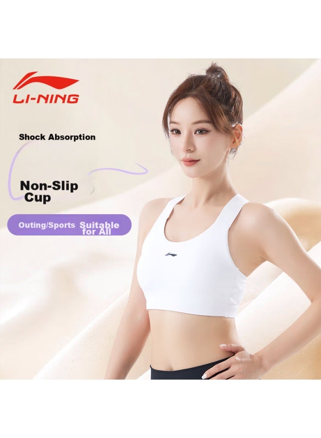 Li-Ning Li-ning Women's Sports Bra, Yoga Fitness Bra, Medium Support, Quick-drying, Breathable Vest For Running, Cloud Purple, Xl  - Image 2