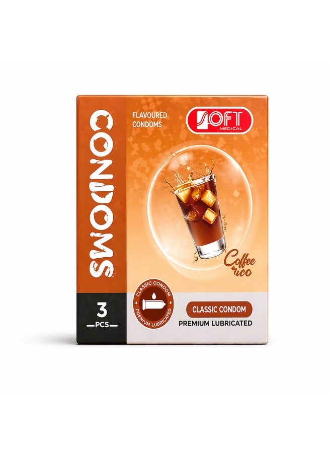 SOFT Medical Cola Flavoured Condoms – Classic Premium Lubricated, 3 Pieces, Adult Personal Use - Image 1
