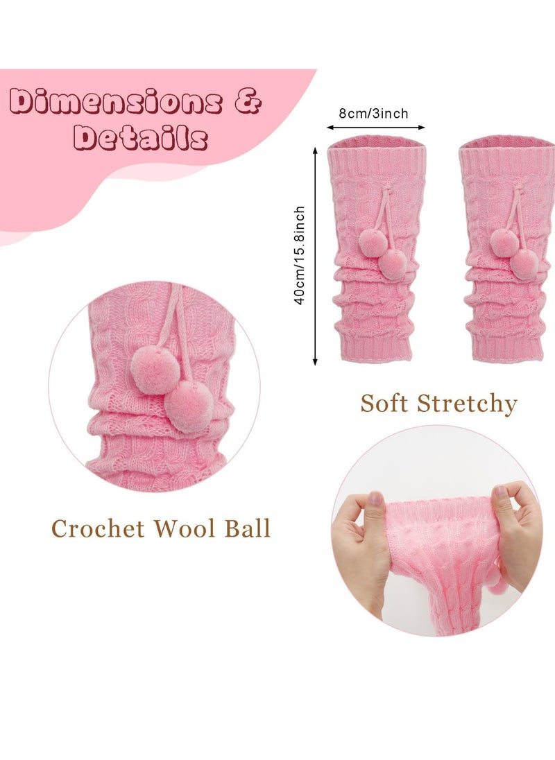 Oasisgalore - 3 Pairs Kawaii Leg Warmers, Knitted Loose Socks Knee Thigh High Leg Warmers - Image 1