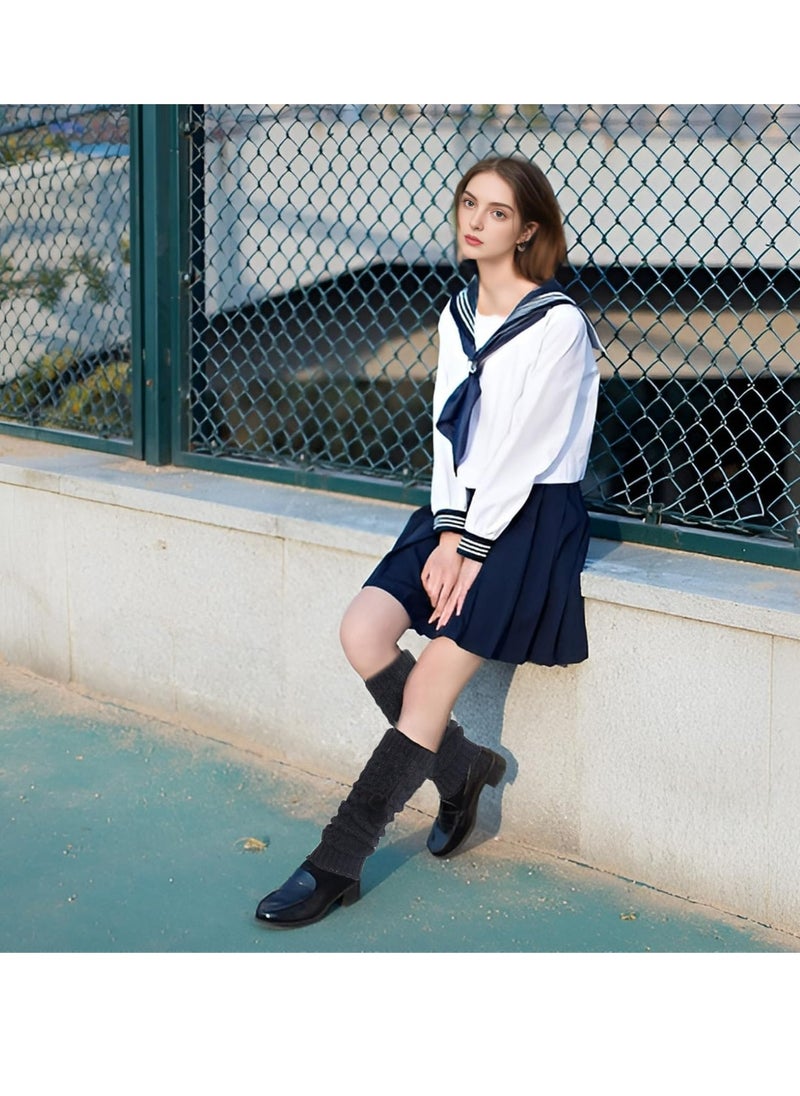 Oasisgalore - 3 Pairs Kawaii Leg Warmers, Knitted Loose Socks Knee Thigh High Leg Warmers - Image 1