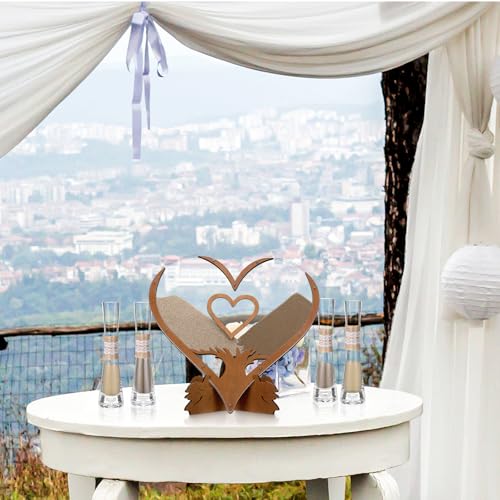 Anglechic Wedding Unity Sand Blended Family Sand Ceremony Kit Set Rustic Wedding Unity Ceremony Decorations for Bridal Shower Party Reception (Heart,Novelty Color) - Image 2