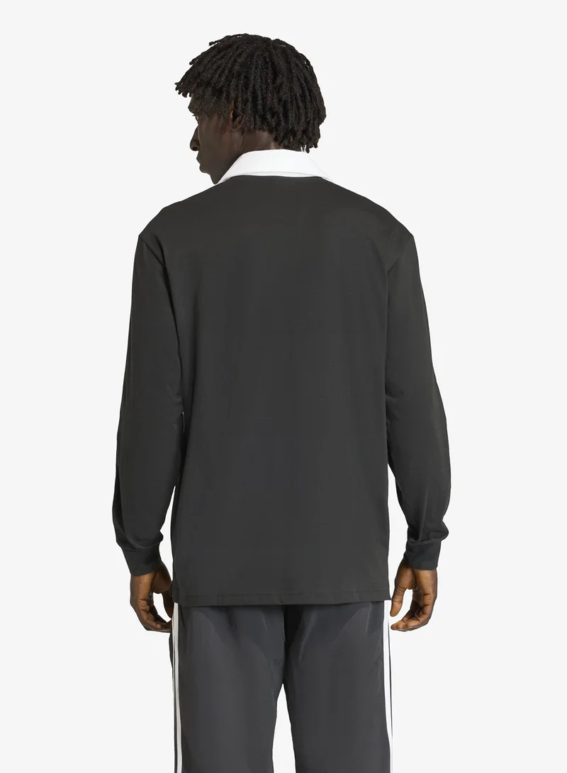 Adidas Originals BLACK 3-Stripes Rugby Polo for Men | Best Price UAE