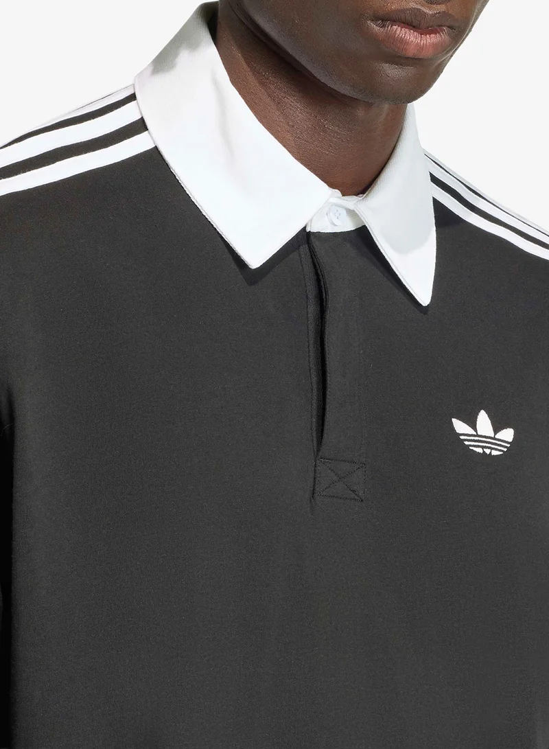 Adidas Originals BLACK 3-Stripes Rugby Polo for Men | Best Price UAE