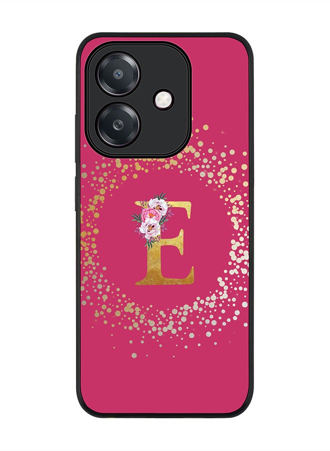 Stylizedd For Oppo A5i Case,Slim fit Camera Protection, Shockproof Thin Phone cover  - Custom Monogram Floral - E ( Deep Pink )