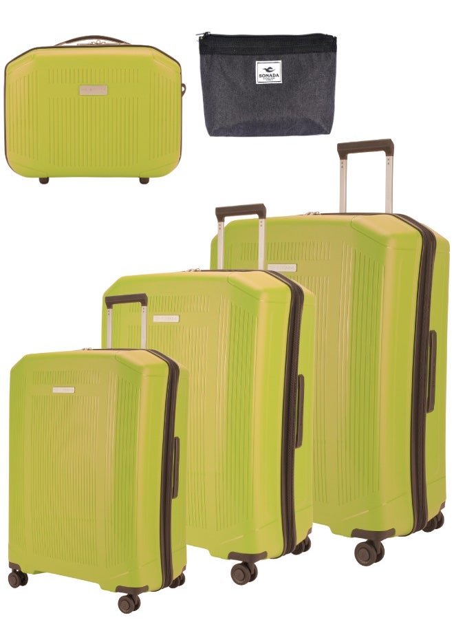 SONADA - Sonada Unbreakable Luggage Unisex ,Double Zipper ,Expandable, TSA Lock With 4 Double Silent Wheels Set of 4( Green) - Image 1