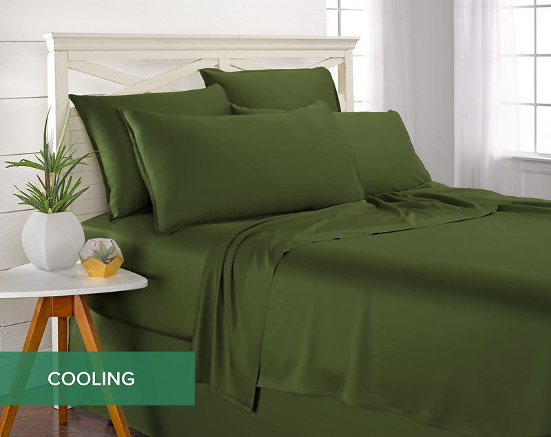 Pure Bamboo Twin Sheets by Pure Bamboo  Genuine 100% Organic Viscose Derived from Bamboo Bed Sheet Set  Luxuriously Soft & Cooling  Double Stitching  Lifetime Quality Promise (Twin  Pesto)  - Image 5