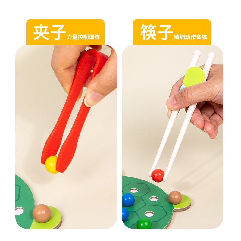 Wooden Fun Clip Beads Game Graffiti Painting Cartoon Parent-Child Interactive Exercise Baby Hand-Eye Coordination Educational Toys - Image 5