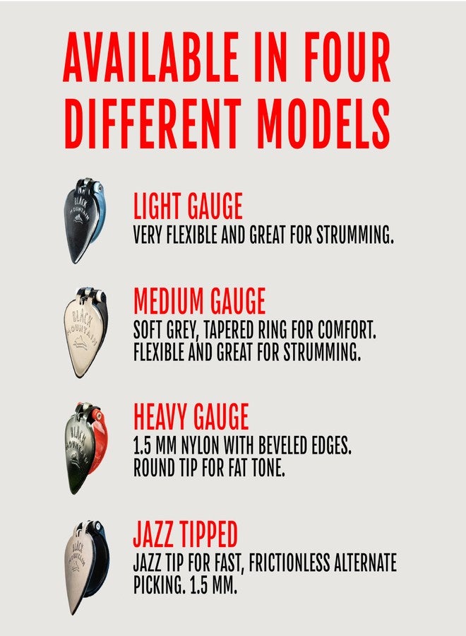 Black Mountain Right Handed: x3 Jazz Tipped, Black Mountain Thumb Picks - Image 4