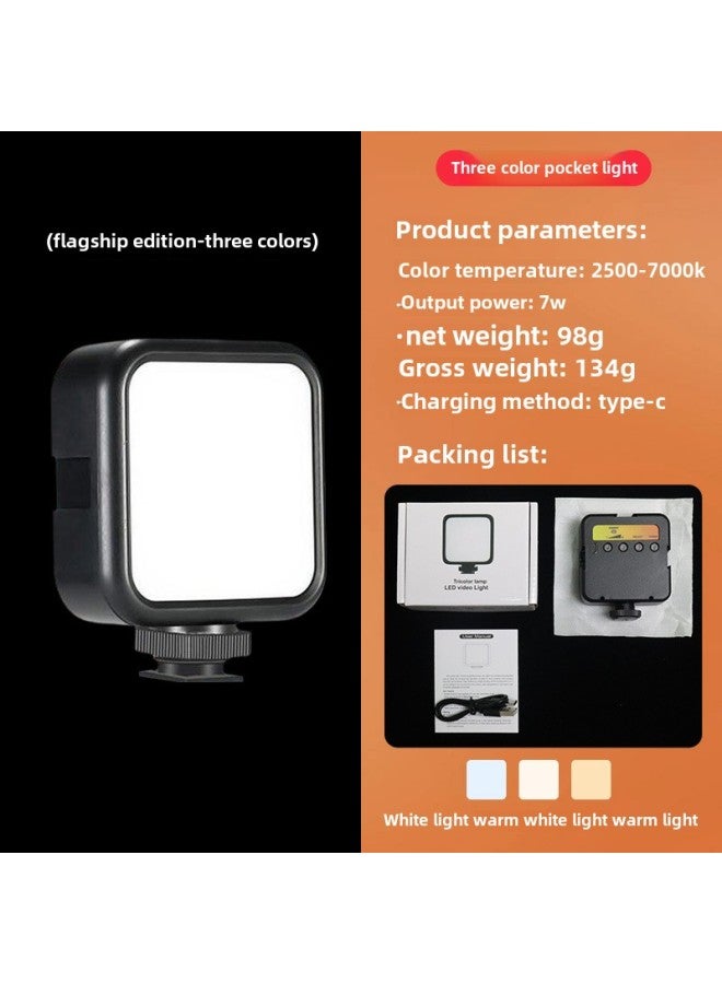 Direct Supply RGB Full Color Fill Light Mini Portable Led Pocket Light Outdoor Professional Shooting Gourmet Soft Light-Light Source Color: (Packaging + Three-color Charging Model)  - Image 1