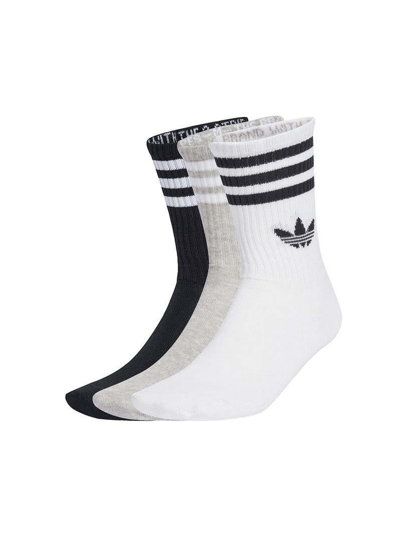 adidas Originals 3 Pack 3 Stripe Crew Socks  - Image 1