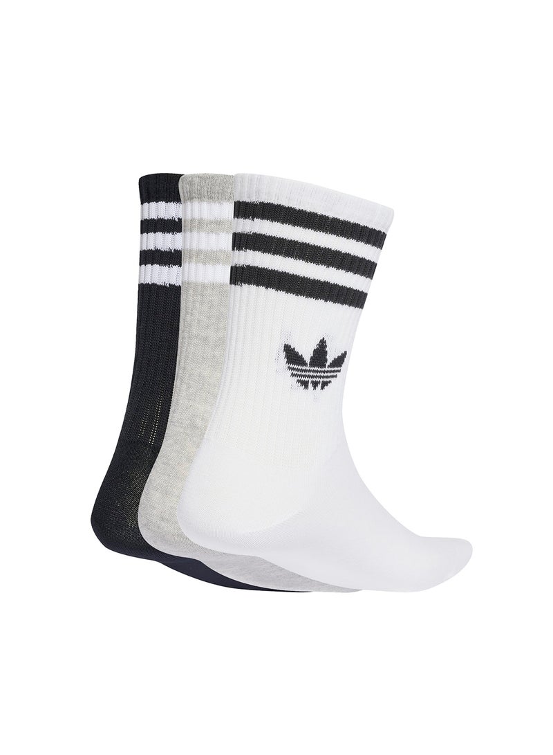 adidas Originals 3 Pack 3 Stripe Crew Socks  - Image 2