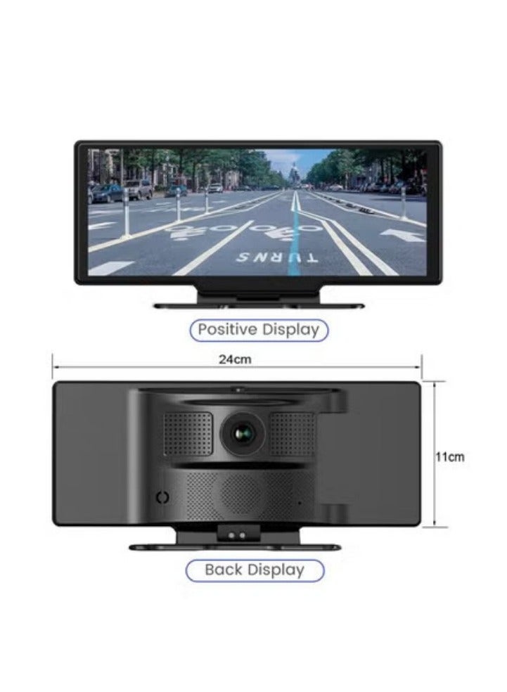 كاميرا داش بورد مقاس 10.26 بوصة، كاميرا mirror الرؤية الخلفية بدقة 4K 3840*2160P، تدعم الواي فاي، بلوتووث، سجل فيديو رقمي مزدوج العدسة وبطاقة TF سعة 64G - Image 3