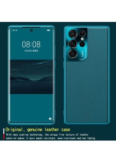 KASTWAVE Case for Samsung Galaxy S21 Ultra, Solid Leather Protective Slim Thin All Inclusive lens with Super protection for Men and Women Blue-Green  - Image 4