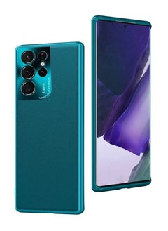 KASTWAVE Case for Samsung Galaxy S21 Ultra, Solid Leather Protective Slim Thin All Inclusive lens with Super protection for Men and Women Blue-Green  - Image 1