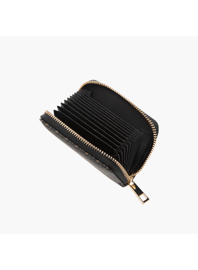 Flora Bella By Shoexpress Women Monogram Print Wallet with Zip Around Closure  - Image 5