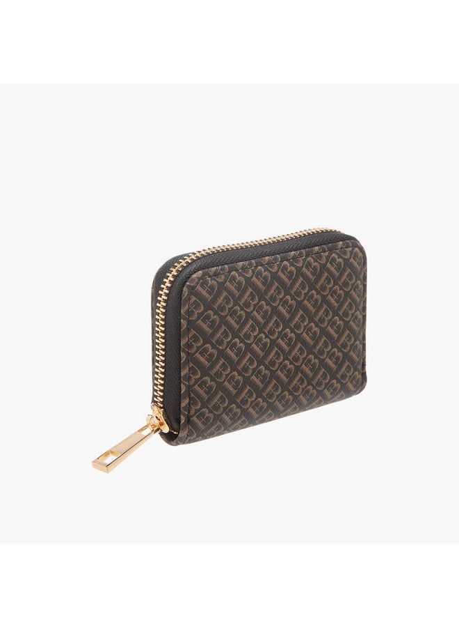 Flora Bella By Shoexpress Women Monogram Print Wallet with Zip Around Closure  - Image 3