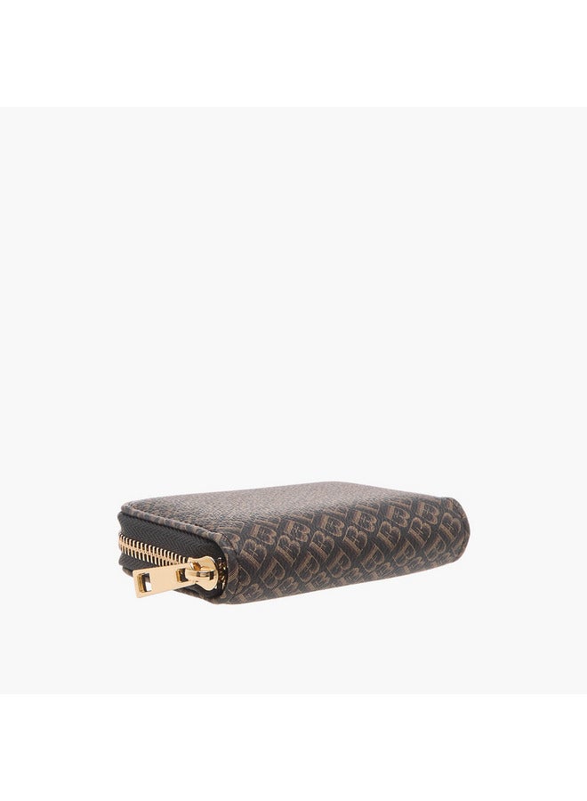 Flora Bella By Shoexpress Women Monogram Print Wallet with Zip Around Closure  - Image 4