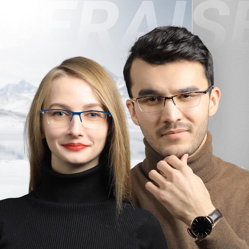 TERAISE Anti- UV Reading Glasses 4 Pairs Blue Light Blocking Reader Womens Mens, Mixcolor, 0.0x - Image 5