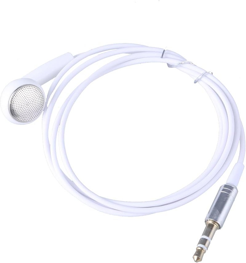 Single Side 3.5mm In Ear Earphones White 90cm Corded Headset for MP3 MP4 Mobile Phone Notebook - Image 2