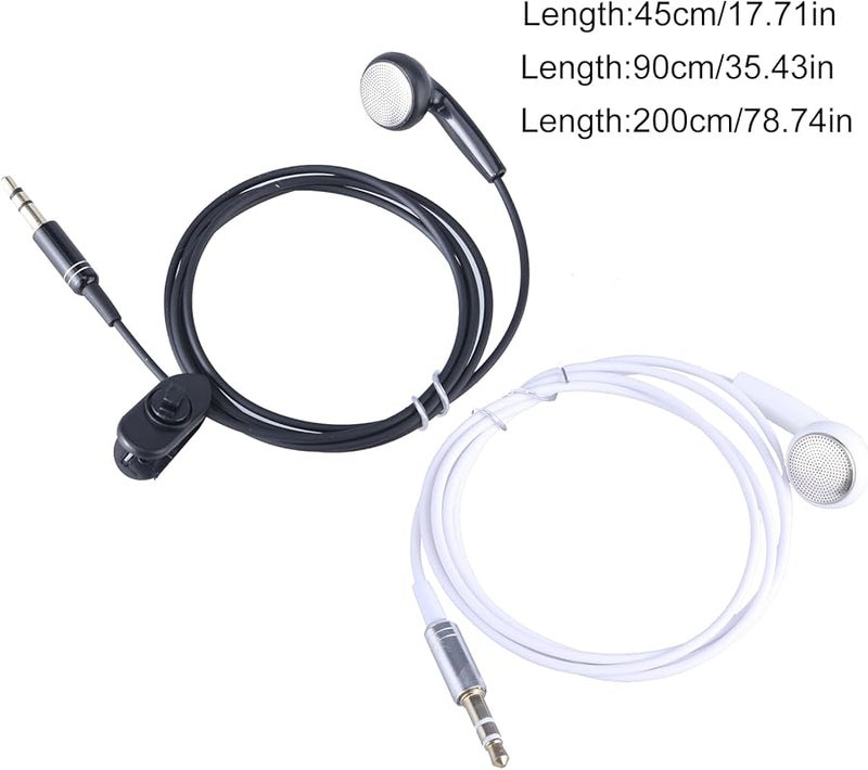 Single Side 3.5mm In Ear Earphones White 90cm Corded Headset for MP3 MP4 Mobile Phone Notebook - Image 5