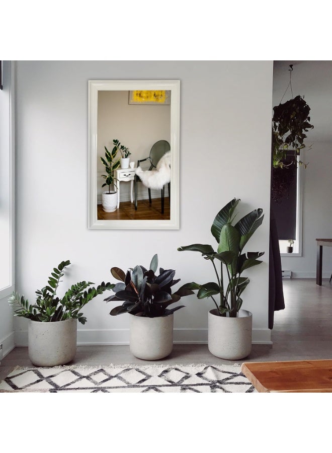 Lumina White Framed Wall Mirror 48 x 78.5 cm – Rectangular Hanging Mirror with Water-Resistant PVC Border – Medium Size Decorative Mirror for Bedroom, Bathroom & Living Room - Image 4