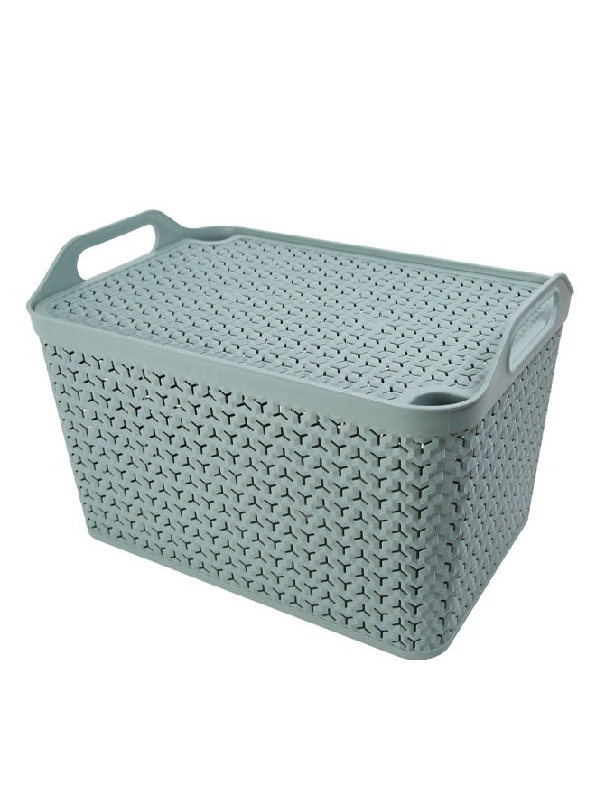 ستراتا أوربان سلة تخزين مستطيلة مع غطاء أخضر زنبقي 29 x 30 x 43.5 سم XW124-LPG-EX - Image 1