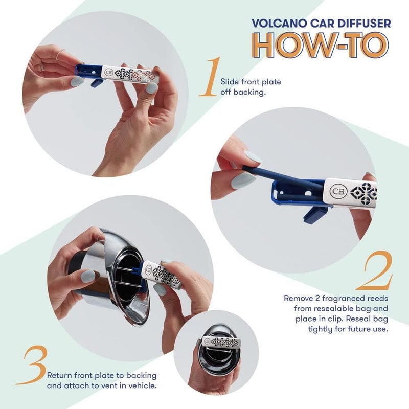 Capri Blue Volcano Fragranced Car Diffuser with Refills  Volcano Car Air Freshener Diffuser  Includes Tropical Fruit Scented Refills - Image 5