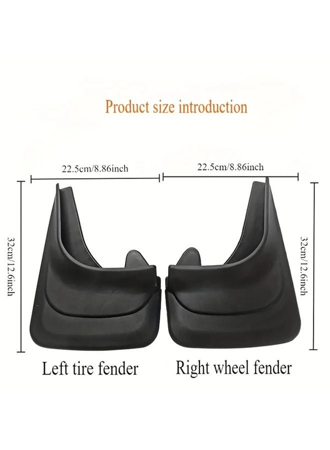 Black Durable EVA Plastic Tire Mud Guards Universal Fit for Cars Trucks SUVs - Image 3