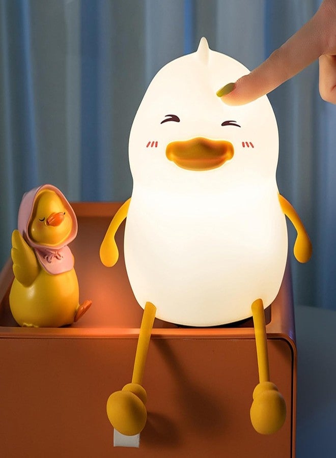 BuntyChiku Night Lamp for Bedroom | Touch Control Silicone Lamp with 7-Colour Changing Light | USB Rechargeable Bedside Girls & Boys | Warm White Diwali Decoration Light | Christmas Gift (Duck) - Image 1