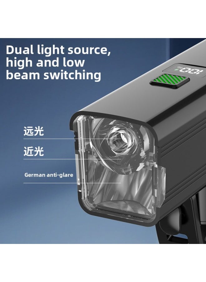 Generic Far And Near Light Integrated Night Riding Lights Road Bike Mountain Bike Outdoor Riding Bright Front Light Sense Digital Display Bicycle Light-Color:Ss B18-d Hoisting 4500 Ma (without Bracket)  - Image 3