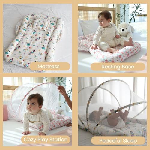 TIDY SLEEP Mosquito Net Bedding for Baby | Baby Gadda for New Born| 0Months+ | Size:90x65Cm | (Our Mission) - Image 3