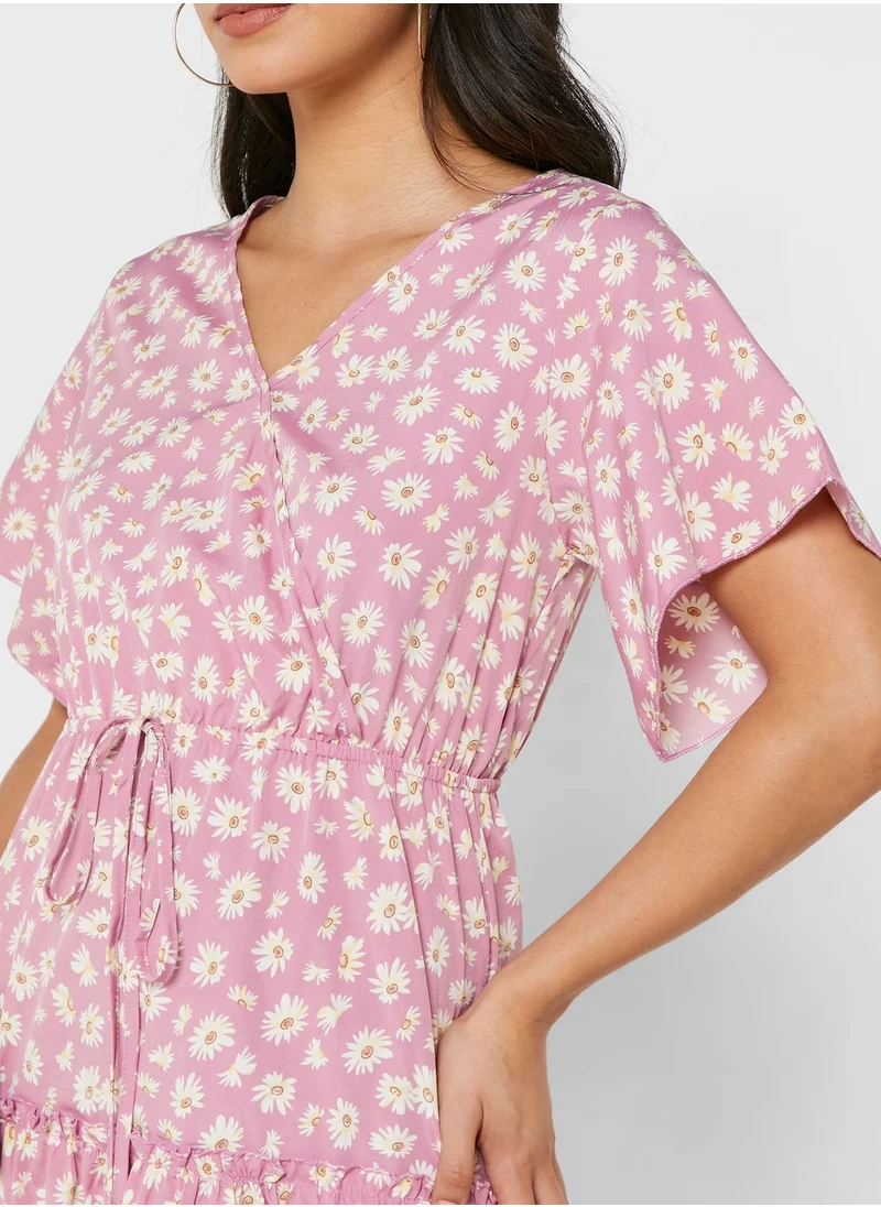 ELLA Printed V-Neck Dress