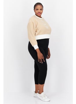 adidas Originals Women Sportswear Fit Long Sleeves Outdoor Sweatshirt, Beige  - Image 4