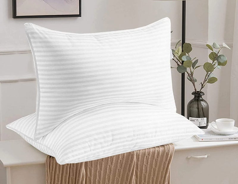 TIQH Cooling Touch Hotel Quality, for Back, Stomach or Side Sleepers Sleeping Striped Pillows -Set of 2 - Image 1