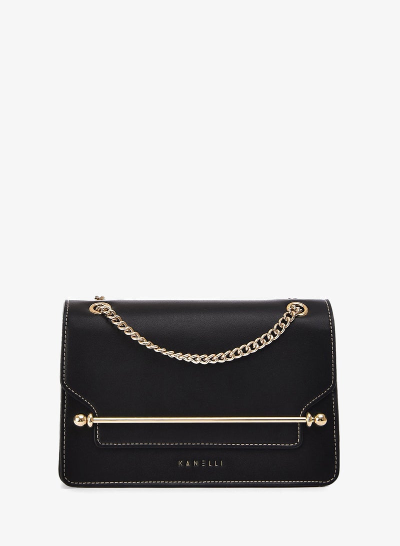KANELLI Leather hand bag in contrasting colors from Kanelli \ black - Image 1